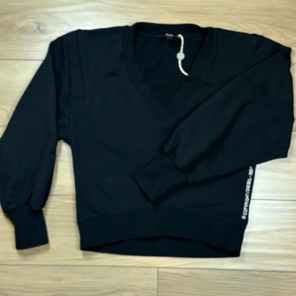 Diesel Black V-Neck Cotton Sweatshirt